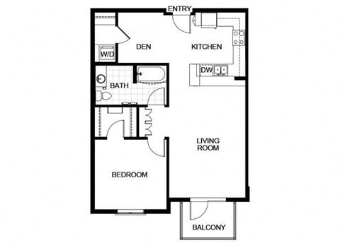 A08D  Floor Plan at Candara at Hancock Park Apartments in Los Angeles CA